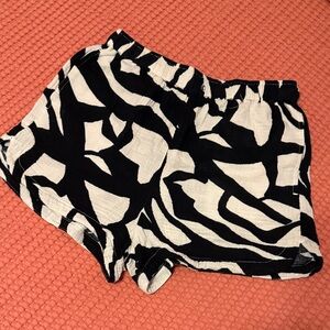 ASOS Black and White High Waist Patterned Shorts
